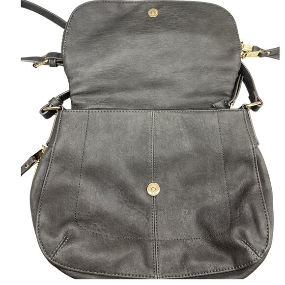 Miztique Black Vegan Leather Messenger Hobo Saddle Bag Crossbody Purse - Picture 3 of 16